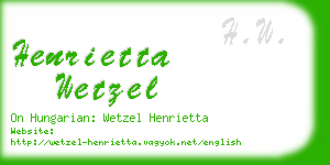 henrietta wetzel business card